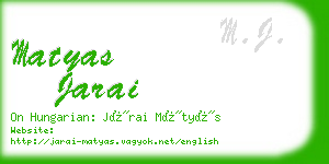 matyas jarai business card